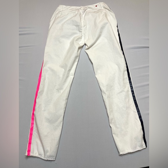 SUNDRY Women's Stripe Rollup Trouser Pants Asymmetrical Color Side Stripes - Picture 3 of 15